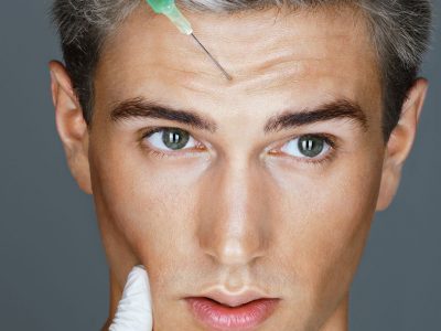 In the botox process, the lines are temporarily removed from the forehead.