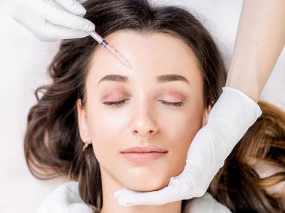 Wrinkles are removed from the forehead