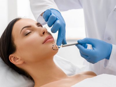 Teeth squeezing is performed with chin botox.