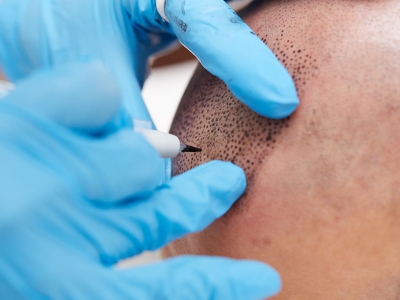 The hairless process of hair simulation is shown in the hairless appearance.