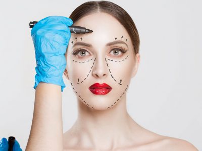 With the face lift aesthetics, the dangled skin is recovered.